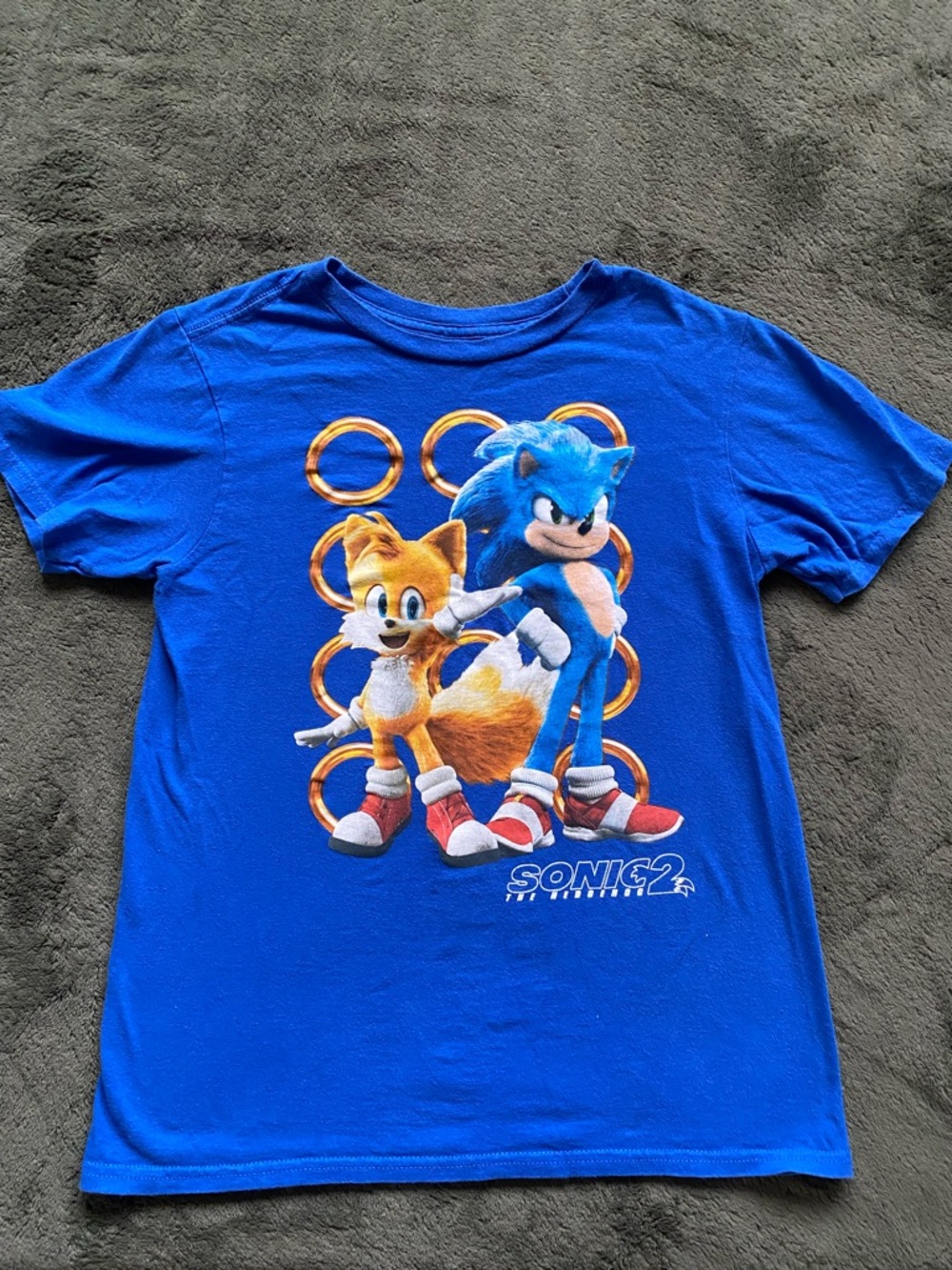 Official Sonic 2 Blue Kids Graphic Tee with Sonic & Tails